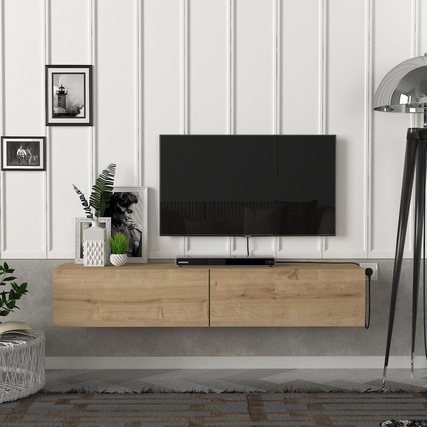 TV-LOWBOARD Hängend Aristo Saphir - Beige, Holzwerkstoff (135/25/31.6cm) - moebel17