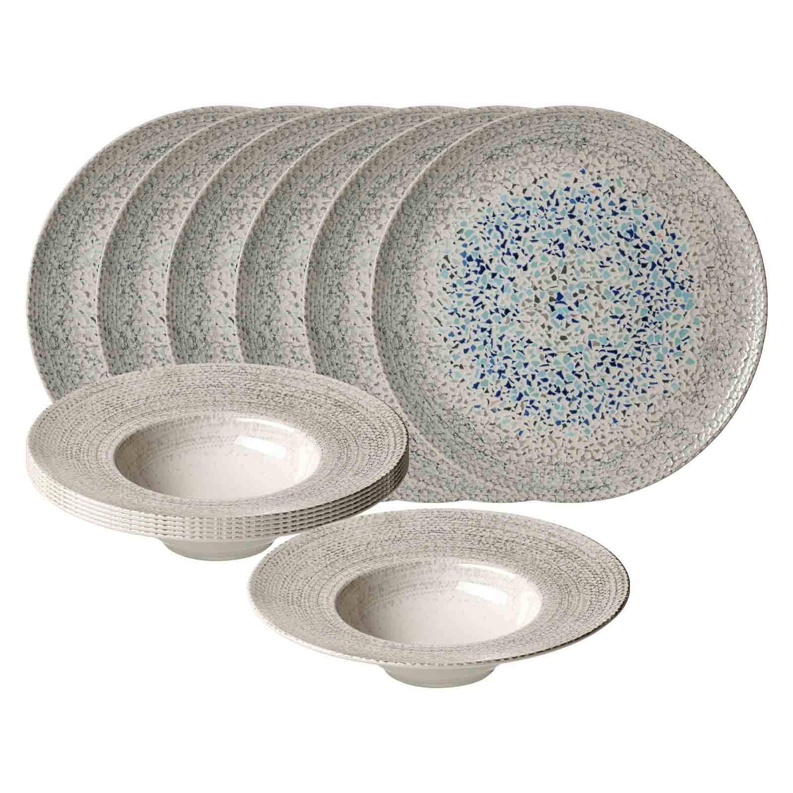 GOURMET-SET Rimini Mosaik grau 12er Set - Grau, Keramik (1/1/1cm) - Ritzenhoff Breker
