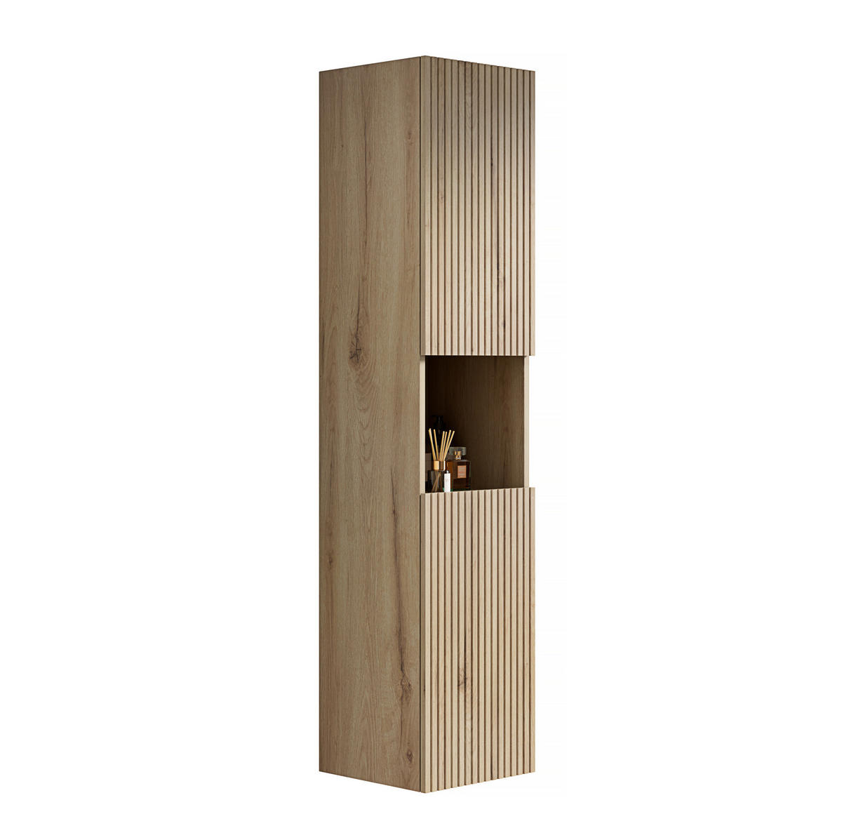 MIDISCHRANK 160x35x35cm in Weißeiche,aus Sperrholz mit Dämpfer - Eichefarben, Holzwerkstoff (160/35/35cm) - Modfu