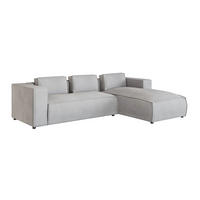 ECKSOFA Zenith Grau Luxusmicrofaser, Ottomane rechts - Schwarz/Grau, Holz/Kunststoff (262/176cm) - S-Style Möbel