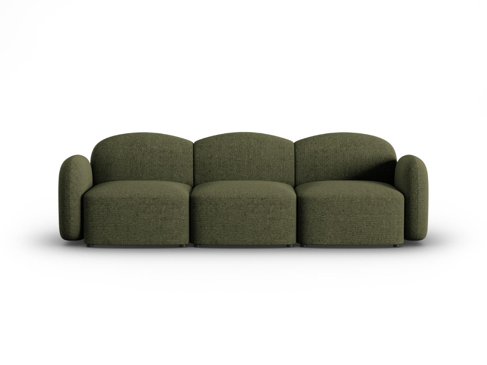 SOFA Blair aus Chenille-Stoff grün meliert 3 Sitzplätze - Grün, Textil (87/80/272cm) - Micadoni