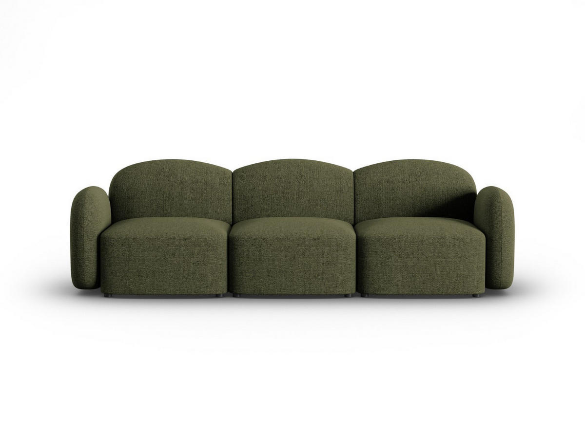 SOFA Blair aus Chenille-Stoff grün meliert 3 Sitzplätze - Grün, Textil (87/80/272cm) - Micadoni