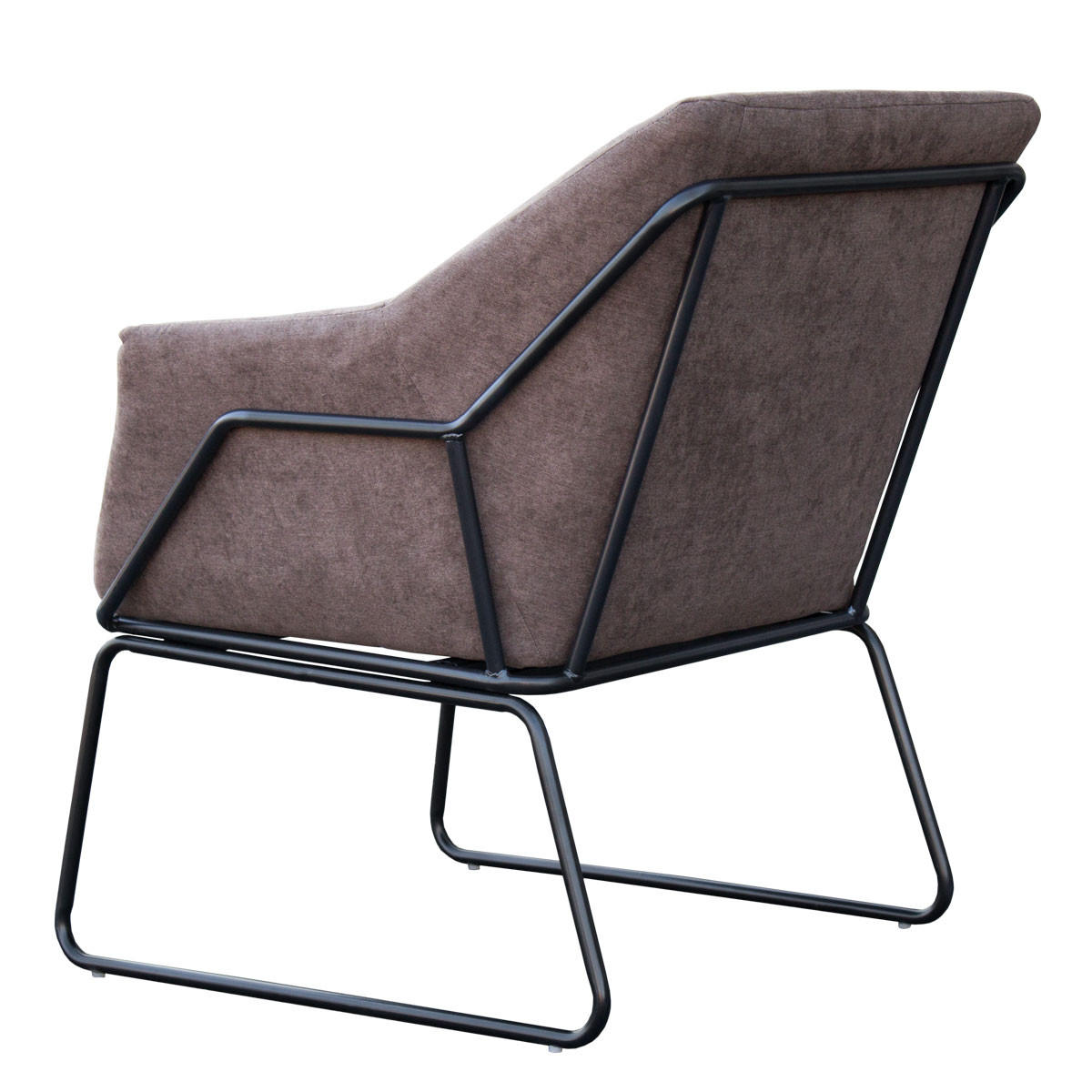 LOUNGESESSEL JOSIE Samtbezug Braun - Schwarz/Braun, Textil/Metall (68/82/64cm) - SVITA