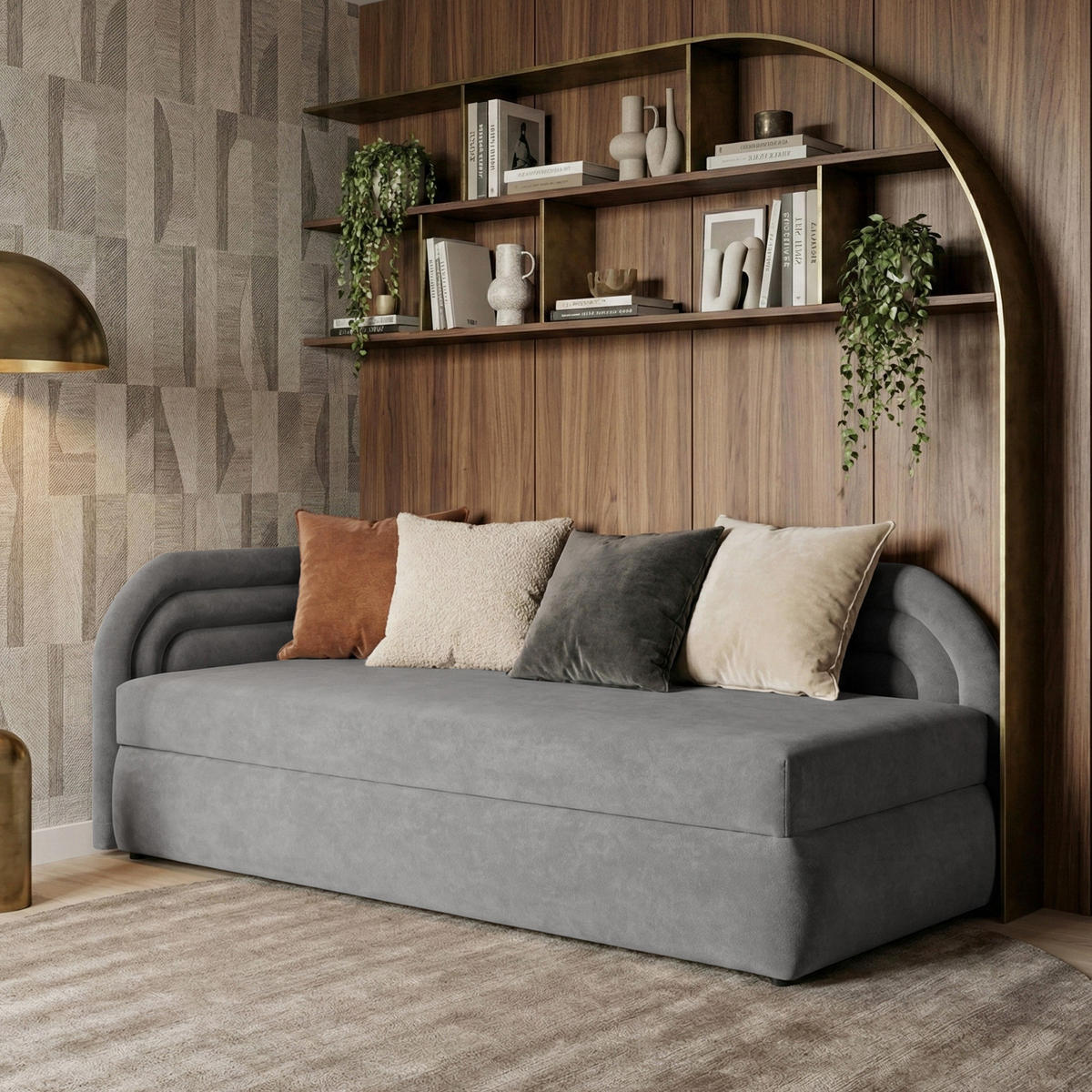 POLSTERBETT Cobi, Eckbett 80x200 cm mit Bettkasten, Hellgrau, Links - Hellgrau, Textil (80/200cm) - Beautysofa