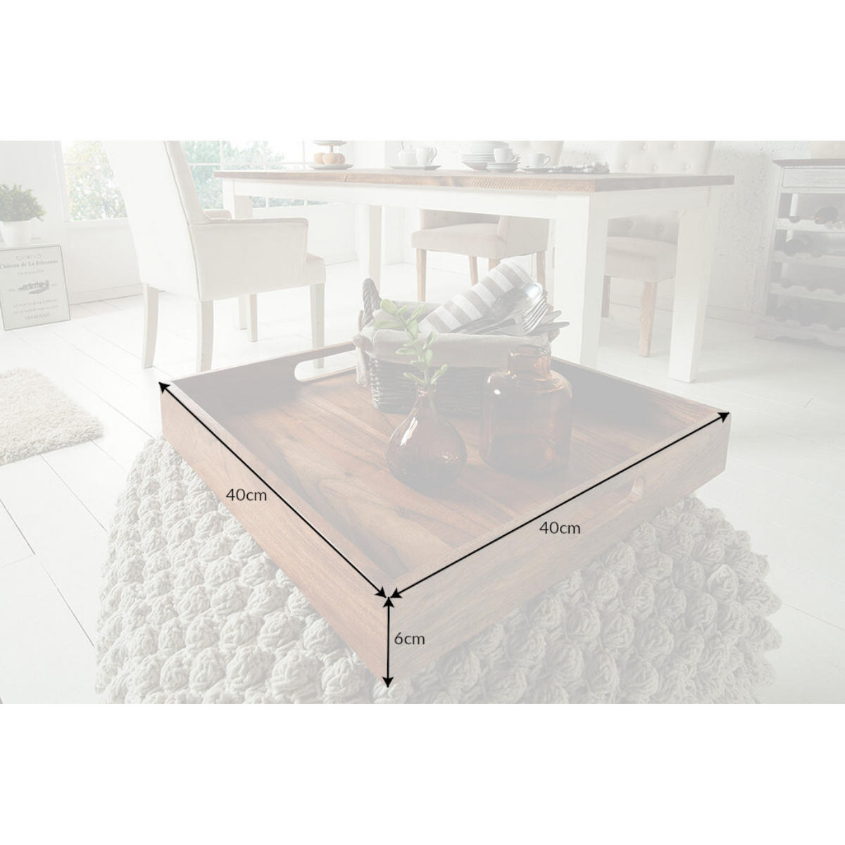 TABLETT CIANO Akazie Natur 40cm - Braun, Holz (40/6/40cm) - riess-ambiente