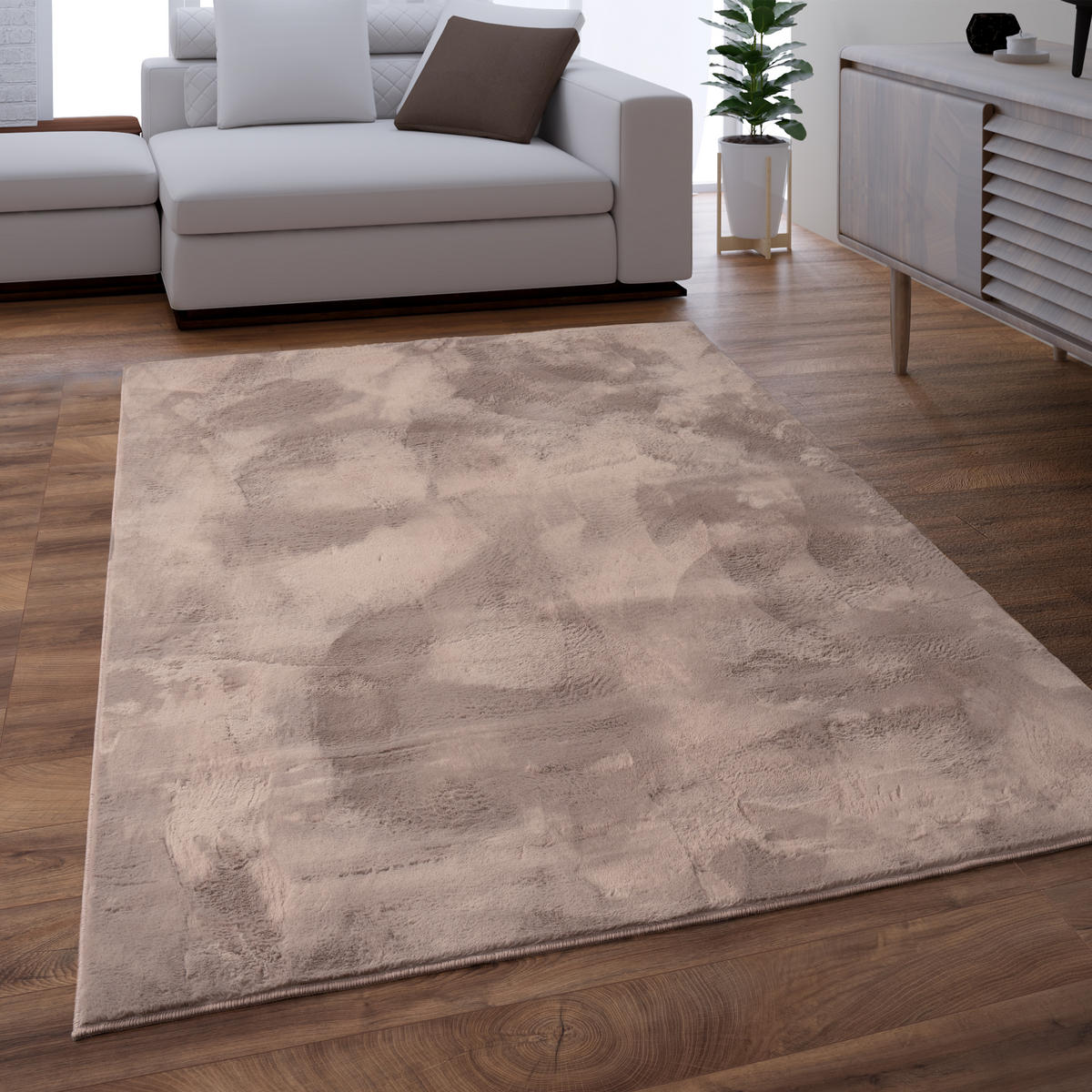 HOCHFLORTEPPICH 140/200 cm Soft 380 - Taupe, Textil (140/200cm) - Paco Home