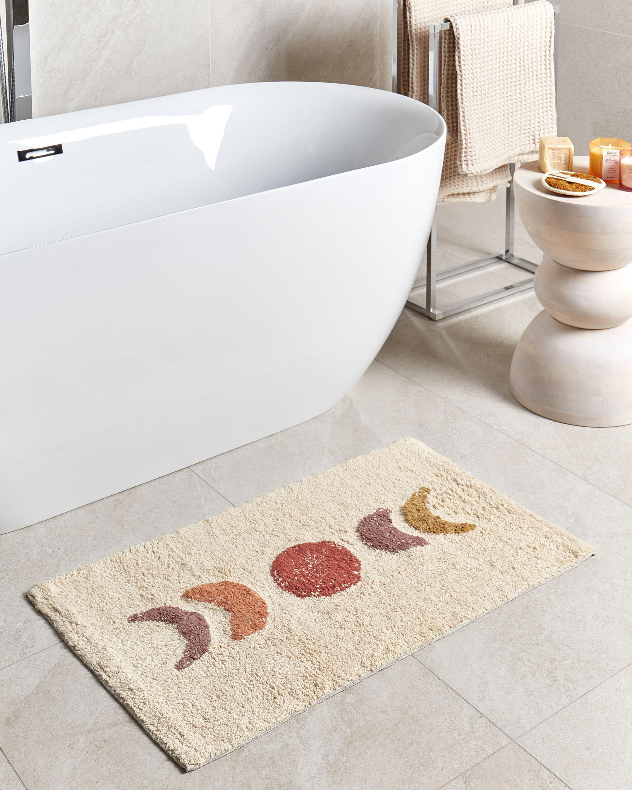BADEMATTE Beige 50 x 80 cm Esme - Beige/Gelb, Textil (50/80cm) - Beliani