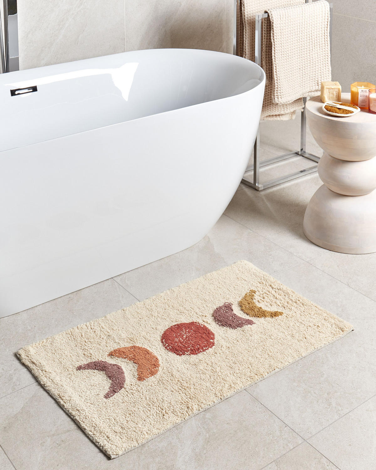 BADEMATTE Beige 50 x 80 cm Esme - Beige/Gelb, Textil (50/80cm) - Beliani