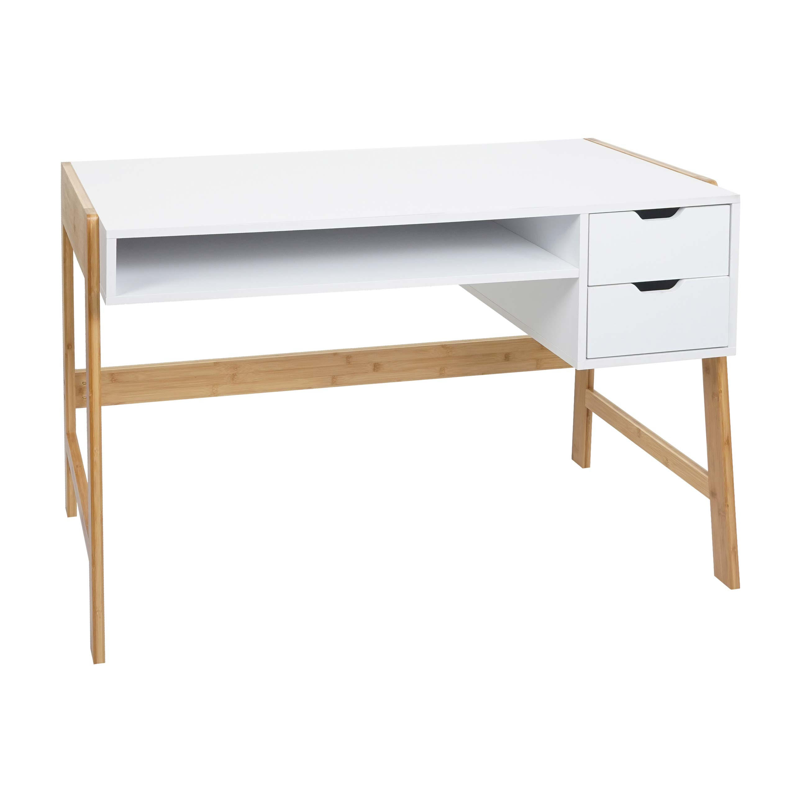 SCHREIBTISCH eckig Weiß - Weiß, Holz (58/115/76cm) - MCW