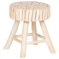 NACHTTISCH Teakholz hellbraun 35 cm Nampa - Hellbraun, Holz (35/40/35cm) - Beliani