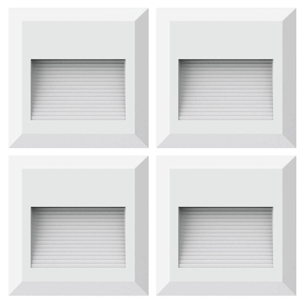 LED AUSSEN-WANDLEUCHTE Kunststoff Weiß 4er Set - Weiß, Kunststoff (12.4/12.4/2.7cm)