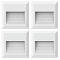 LED AUSSEN-WANDLEUCHTE Kunststoff Weiß 4er Set - Weiß, Kunststoff (12.4/12.4/2.7cm)
