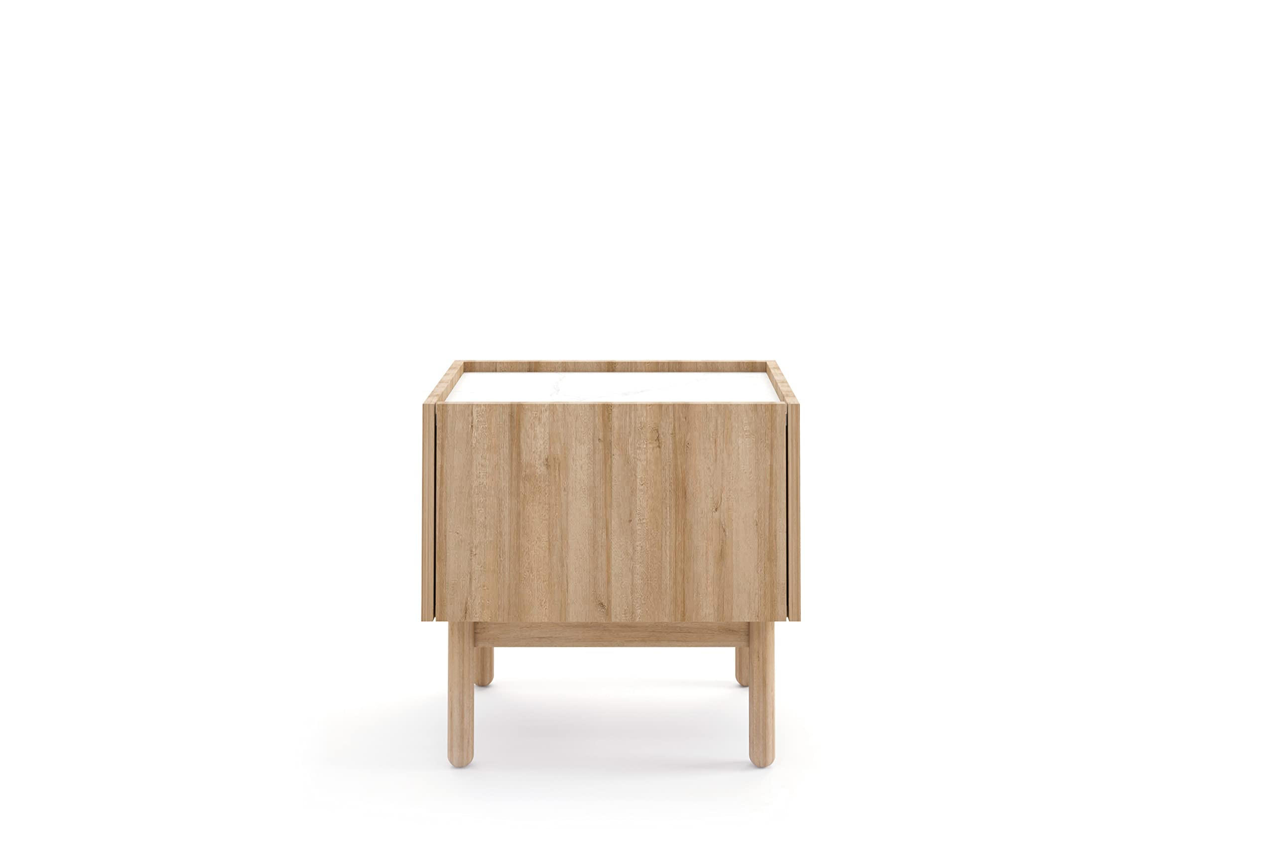 NACHTTISCH Elora 50x48x37 cm - Modern Nachtschrank zum Schlafzimmer - EIN praktischer Commode aus Spanplatten - Helle Eiche Farbe - Eichefarben, Holzwerkstoff (50/48/37cm) - Chilly