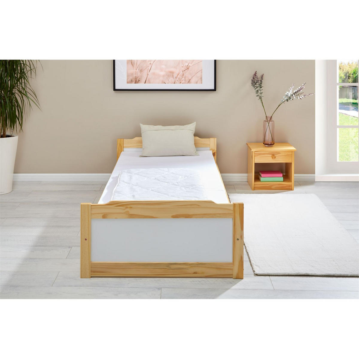 EINZELBETT FRITZ 90X200 CM - Naturfarben, Holz (90/200cm) - IDIMEX