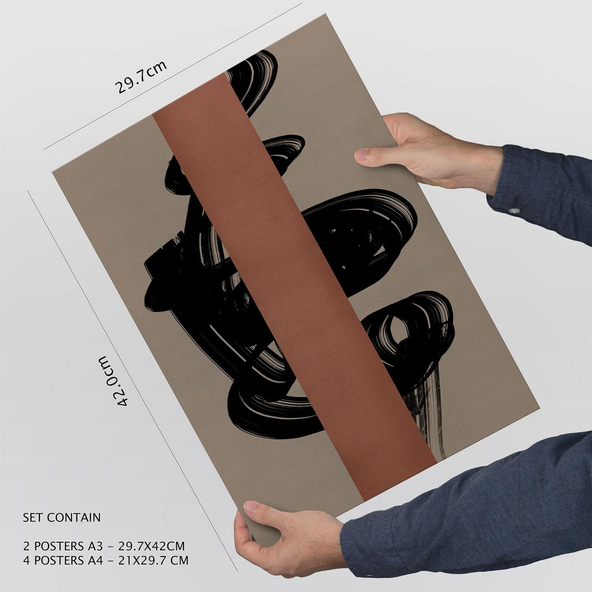 POSTER Set Mit 6 Utopisches Handwerk In Form Abstracts Ästhetische Dekorative Gemälde Für Ihr Wohnzimmer, Schlafzimmer, Zuhause A3 & A4 Rahmenlos - Klar, Papier (29/3cm) - Nacnic