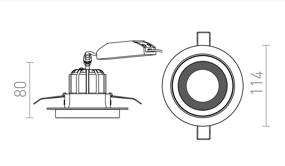 EINBAULEUCHTE SHARM R I braun/perlgold 10 W - Goldfarben, Metall (115/115/15cm) - Rendl
