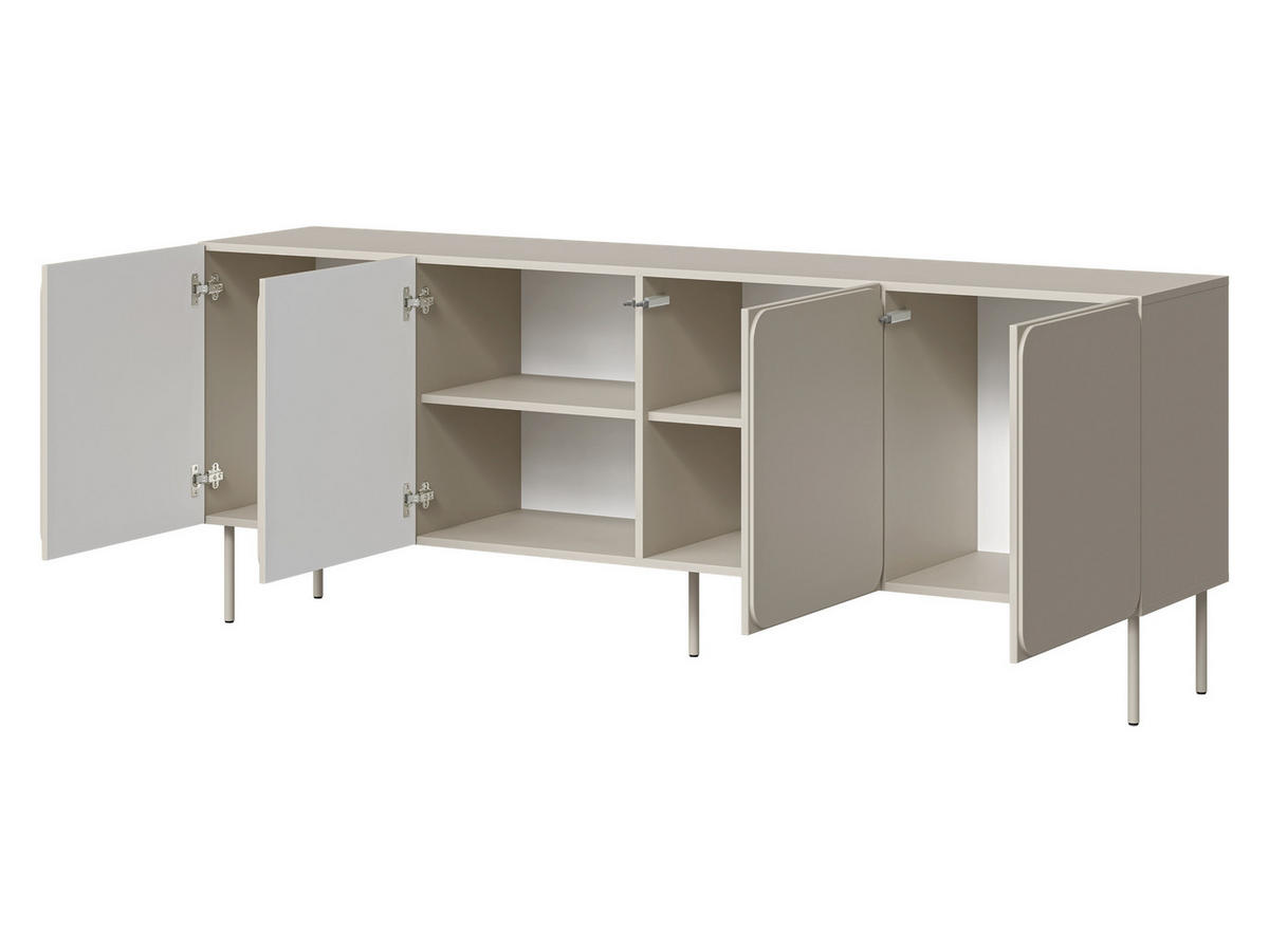 SIDEBOARD Rafael 200 4D - Kaschmir, Holzwerkstoff/Metall (200/76/40cm) - MIRJAN24