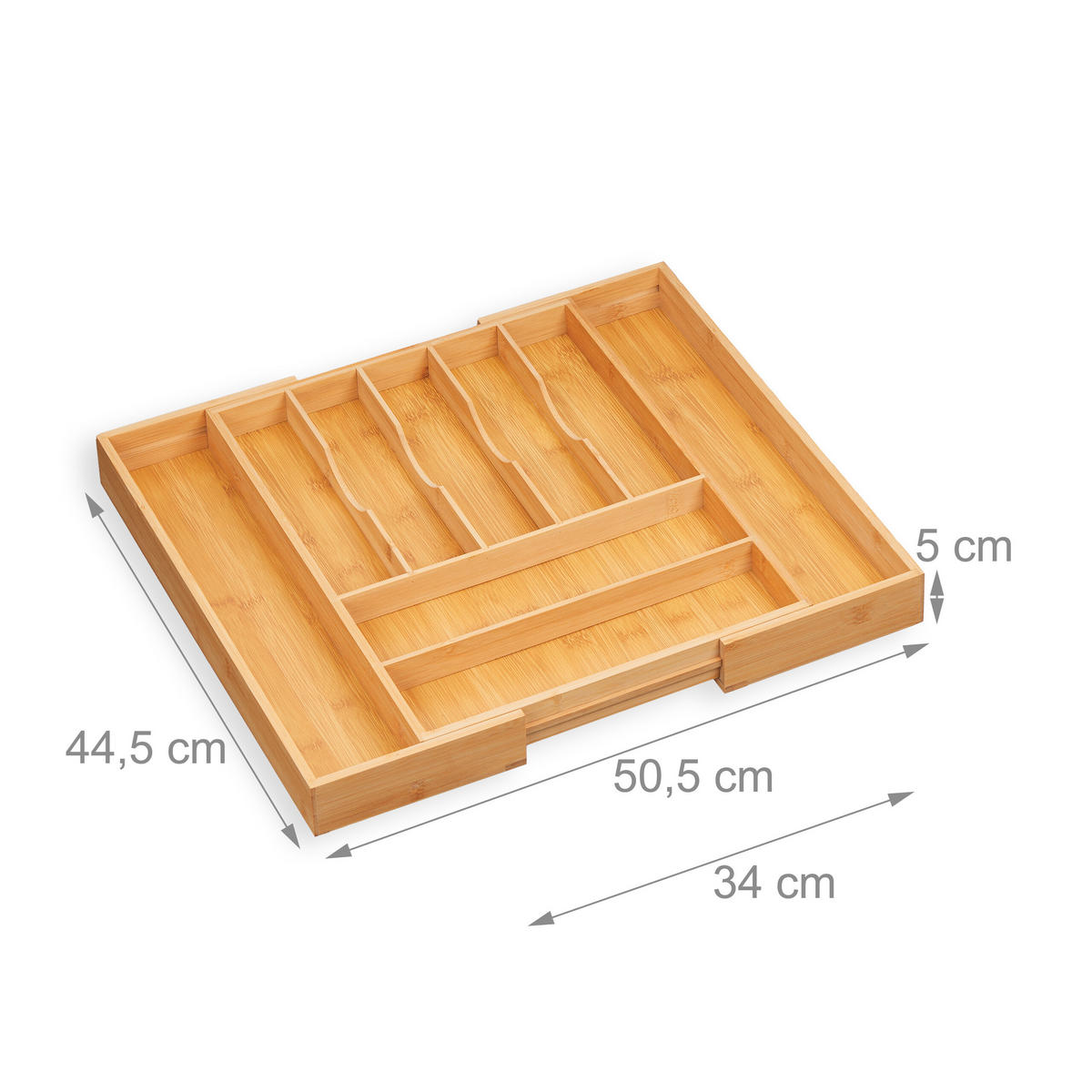 BESTECKKASTEN - Hellbraun, Holz/Holzwerkstoff (50.5/5/44.5cm) - Relaxdays