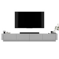 TV omarica Aurora, komplet 2 kosov s podstavkom, mat bela, 280 cm - bela, leseni material (280/37/35cm) - Meble Lindner