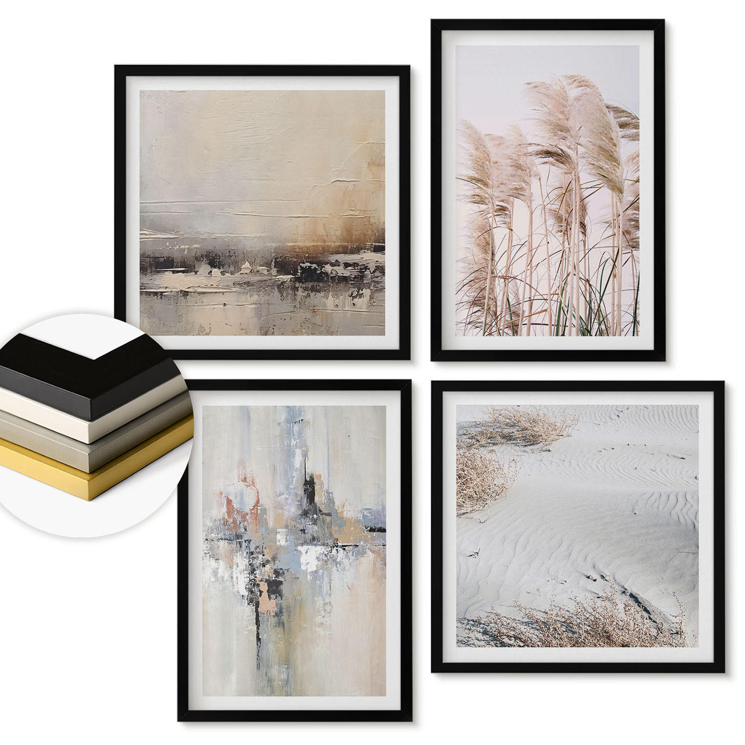 ArtPrintCave Wandbilder Schwarz 50x50 cm