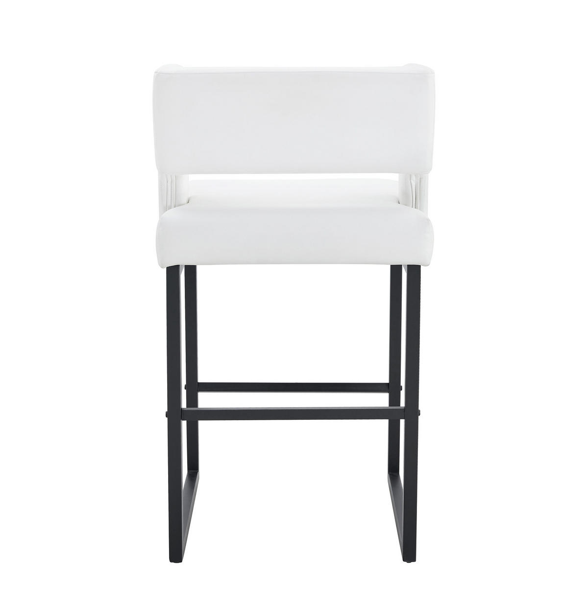 BARSTUHL 2er-Set 91,4 cm PU-Leder Weiß/Schwarz - Schwarz, Metall (53.3/91.4/48cm) - Meubliv