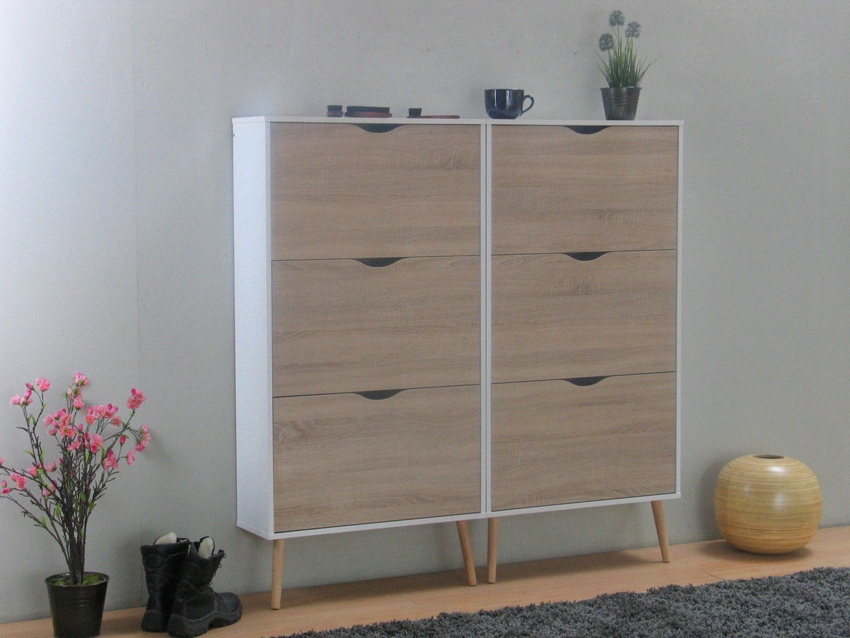 SCHUHKIPPER weiß - Weiß, Holzwerkstoff (141/139/24cm) - ebuy24