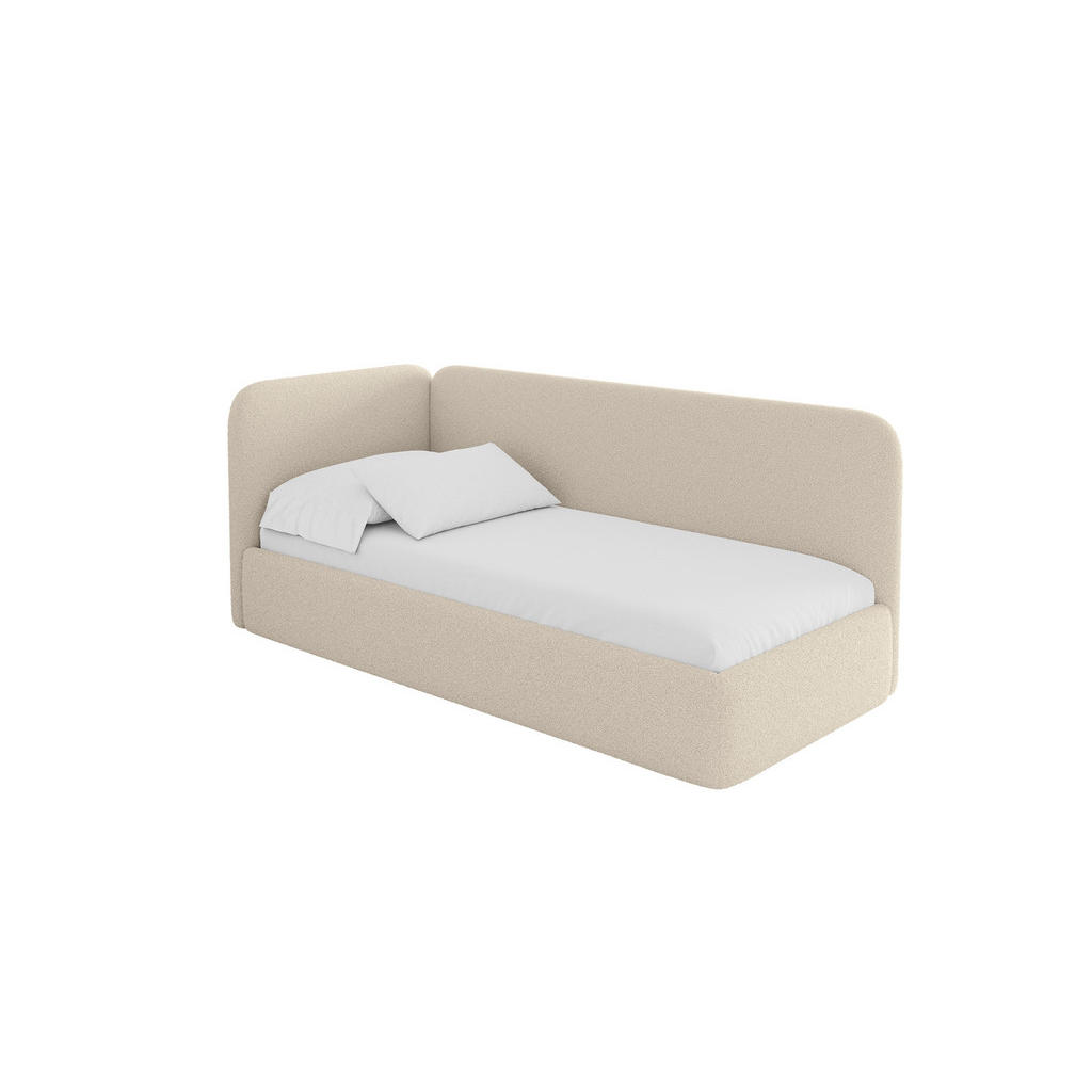ALTDECOR JEDNOLŮŽKOVÁ POSTEL pro mládež s úložným prostorem, vpravo - ELSY 90x200 tmavě béžová