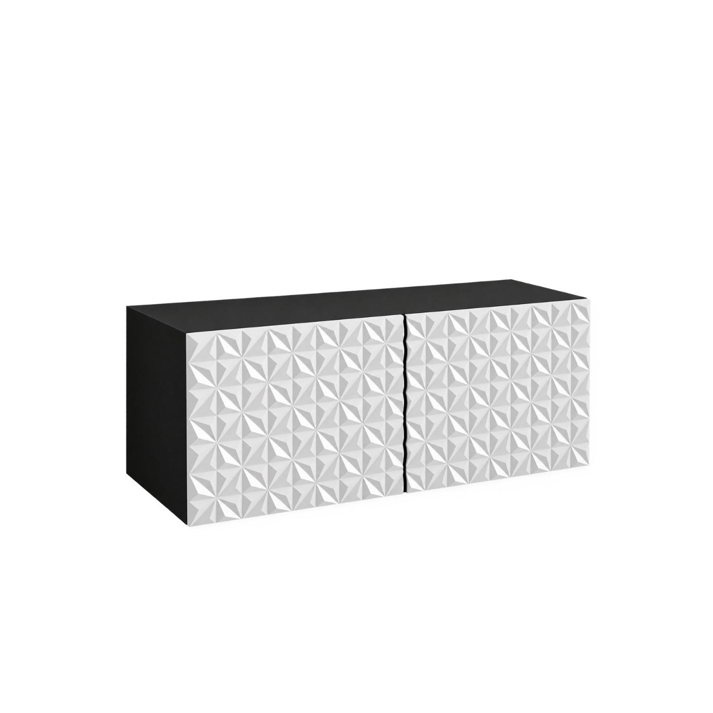 TV-SCHRANK Cali 100 cm, zweitürig, schwarz, weiß - Schwarz/Weiß, Kunststoff (100/40/41cm) - Margaret Hadas24
