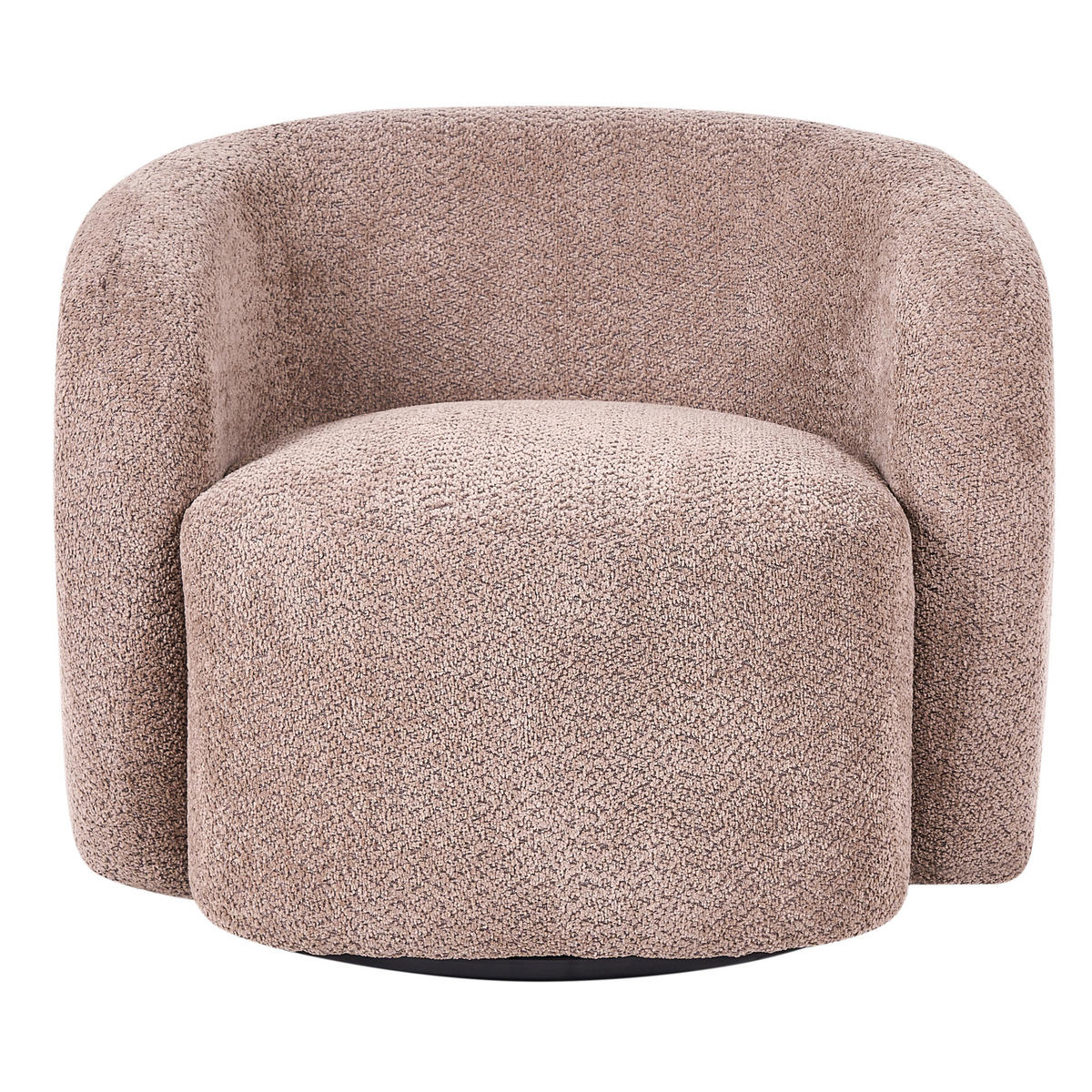 DREHSESSEL drehbar Stoff Taupe Tore - Taupe, Textil (85/67/80cm) - Beliani