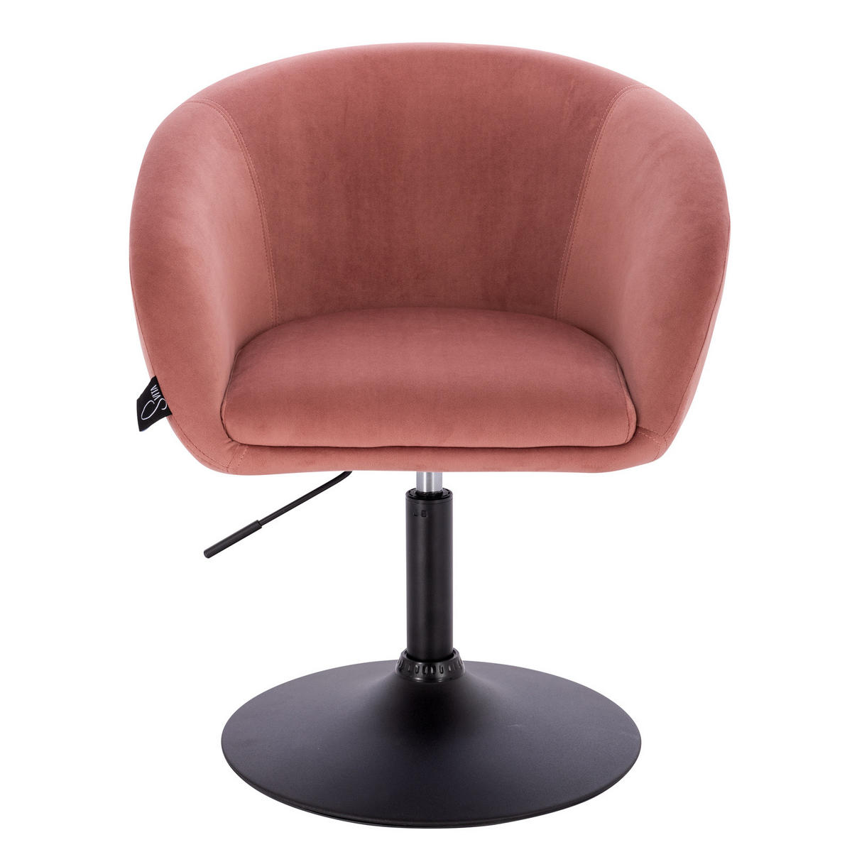 LOUNGESESSEL JAMAIKA Samt Pink - Altrosa/Schwarz, Textil/Metall (60/89/60cm) - SVITA