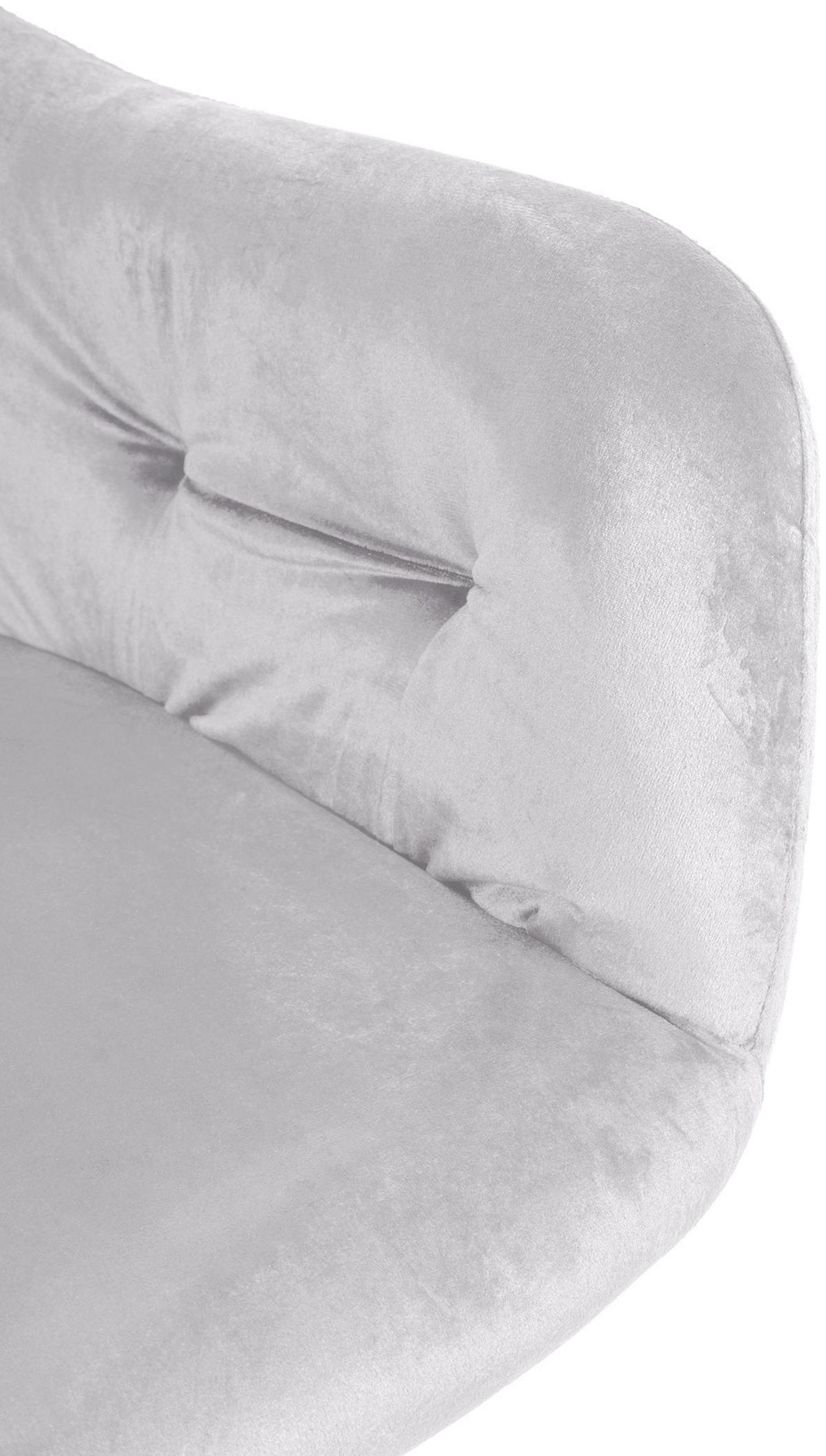 ARMLEHNENSTUHL Samt grau - Schwarz/Grau, Textil/Metall (59/82/62cm) - CLP