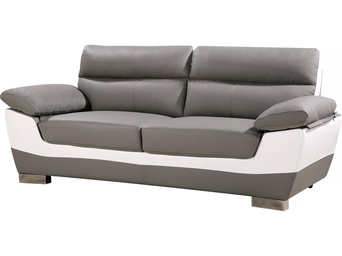 2-SITZER-SOFA Dallas Grau/Weiß - Chromfarben/Weiß, Leder/Kunststoff (169/90/88cm) - Habitat Garten
