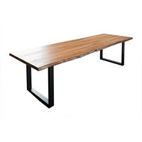 ESSTISCH LIAM - Beige/Schwarz, Holz/Metall (100/300/74cm) - SAM