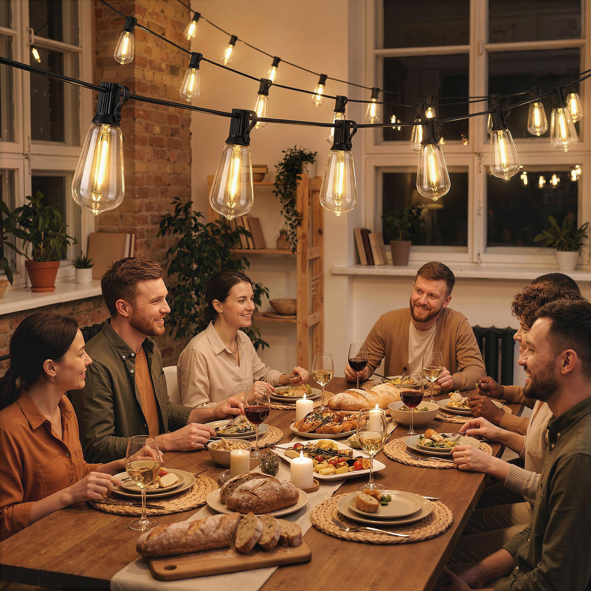 LICHTERKETTE aus PET 18 m Schwarz - Schwarz, Kunststoff (1800cm) - HOMCOM