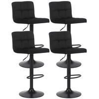 BARHOCKER 4er Set Fenai Samt schwarz - Schwarz, Textil/Metall (40/106/40cm) - TPFLiving