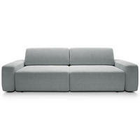 3-SITZER SOFA Baleo Hellgrau Chenille-Bezug - Hellgrau/Schwarz, Kunststoff/Textil (257/82/105cm) - Selsey