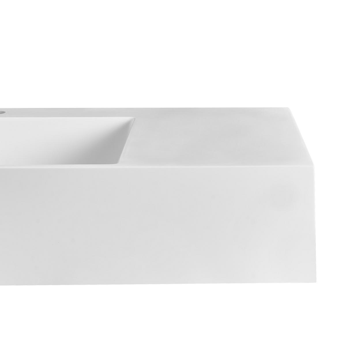 HÄNGEWASCHBECKEN Weiß 75/43 cm Mineralguss Cusco - Weiß, Naturmaterialien (75/15/43cm) - Beliani