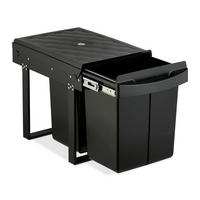 EINBAUMÜLLEIMER - Schwarz, Kunststoff/Metall (34/41.3/51.8cm) - Relaxdays