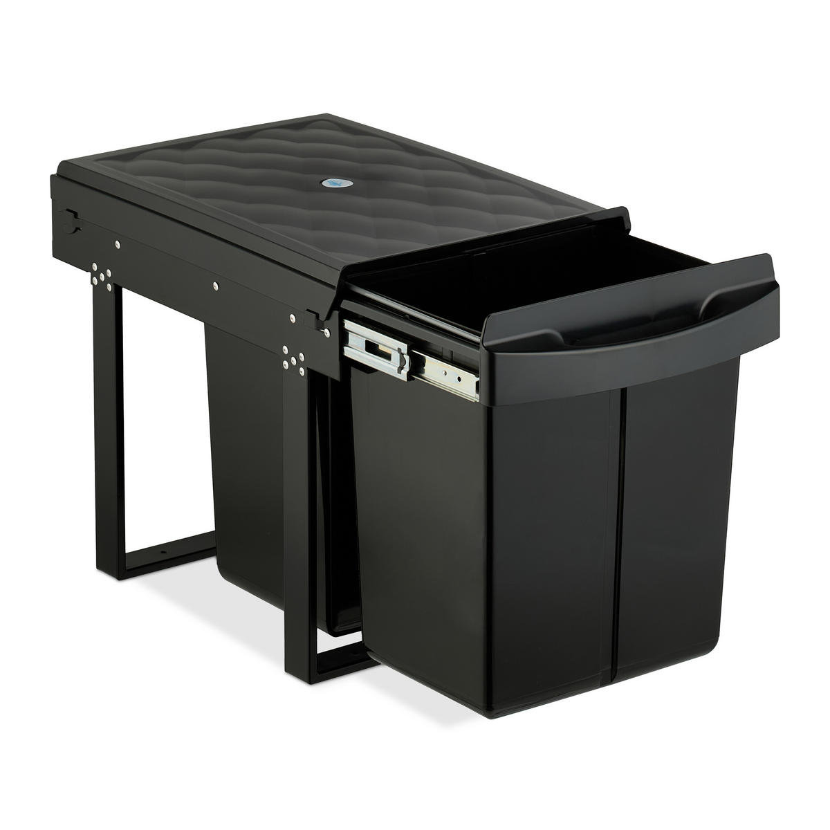 EINBAUMÜLLEIMER - Schwarz, Kunststoff/Metall (34/41.3/51.8cm) - Relaxdays