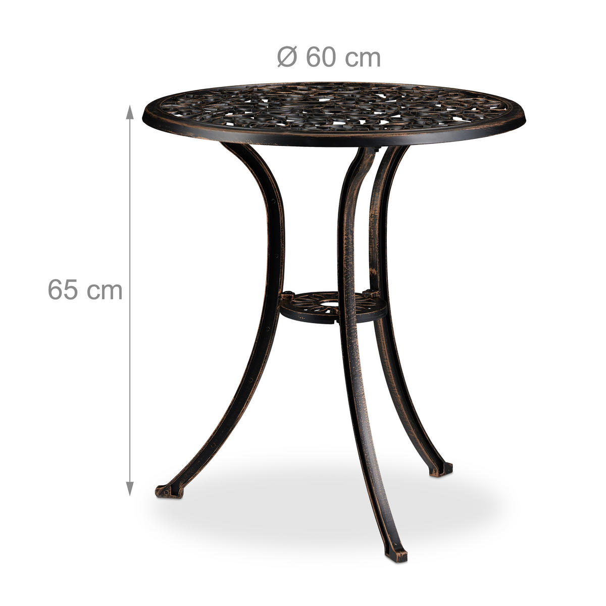 BALKONMÖBEL 3tlg. - Braun, Metall - Relaxdays