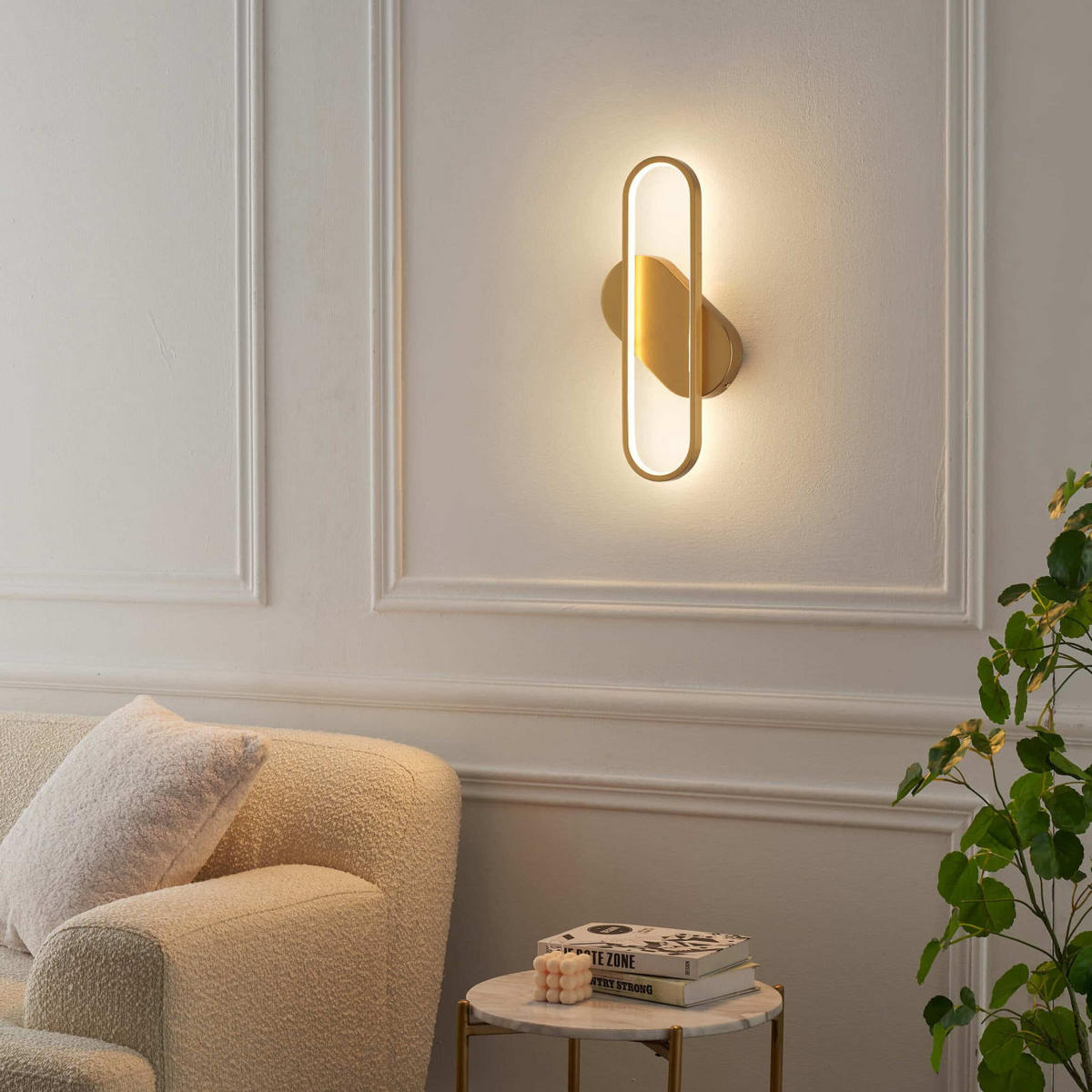 WANDLEUCHTE Evelia, Gold / Messing, 40cm - Goldfarben, Metall (3/40/10cm) - KOSILUM