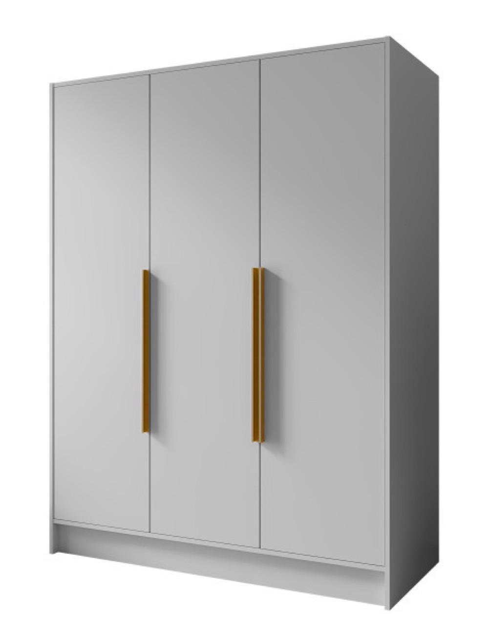 SCHRANK Weiß ORTO Glatt Ohne Spiegel Mit Goldenen Griffen 150 g - Goldfarben/Weiß, Holzwerkstoff (150/200/51cm) - Sepro Meble