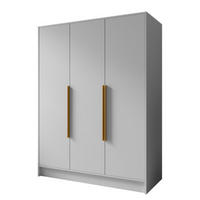 SCHRANK Weiß ORTO Glatt Ohne Spiegel Mit Goldenen Griffen 150 g - Goldfarben/Weiß, Holzwerkstoff (150/200/51cm) - Sepro Meble