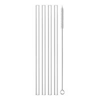 TRINKHALME + REINIGUNGSBÜRSTE transparent 21 cm 4er Set - Transparent, Glas (0.9/21cm) - Nachtmann