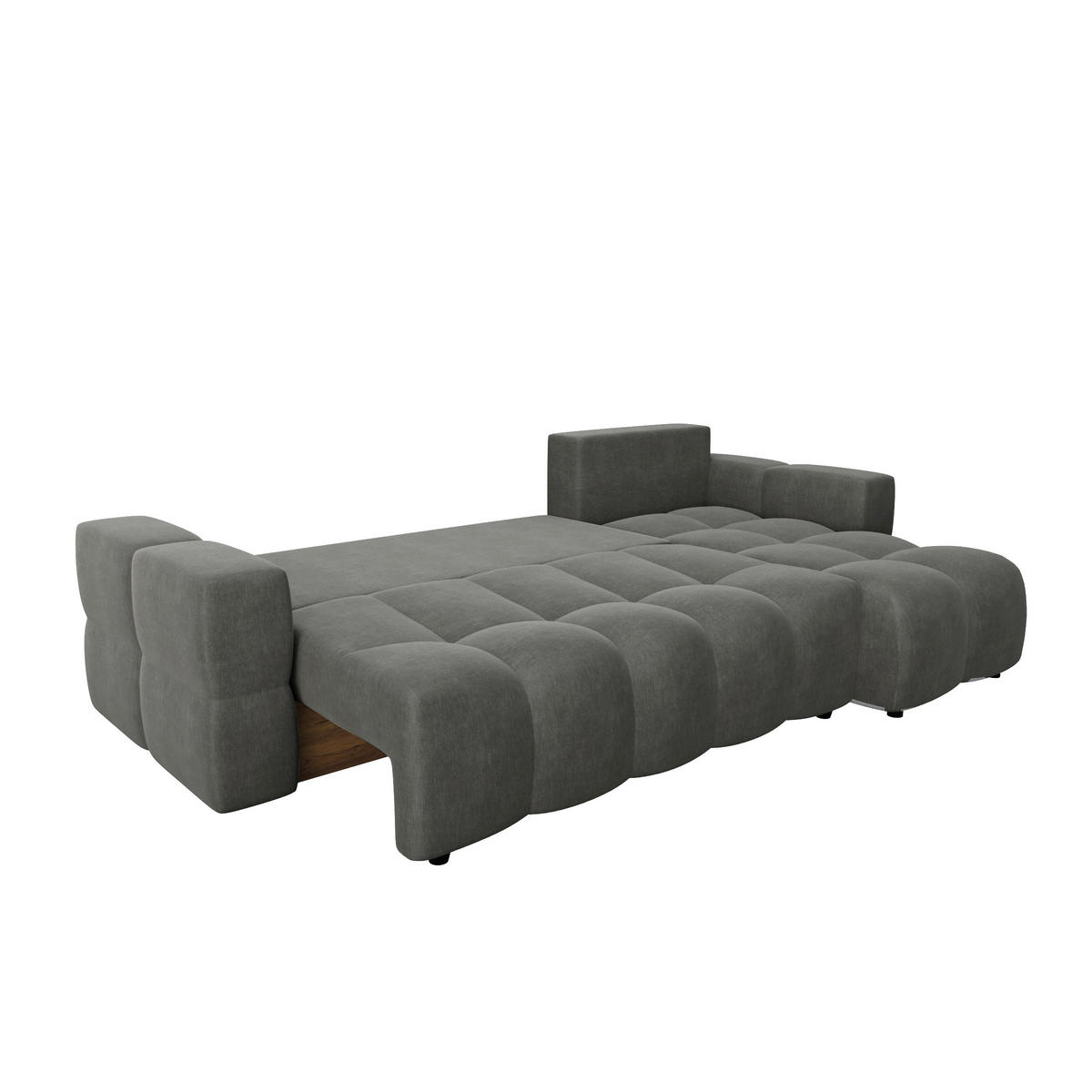 ECKSOFA RECHTS Samt Grau 286cm - Grau, Textil (286/169cm) - Sia Home