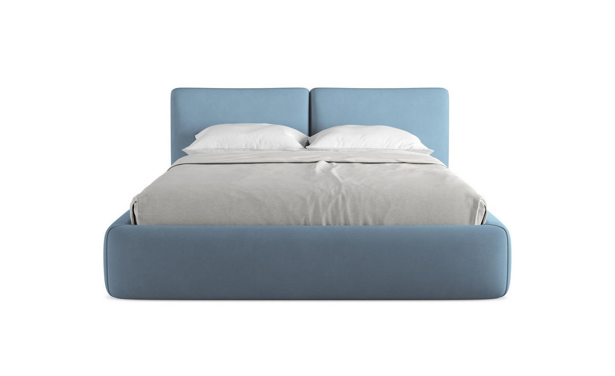 POLSTERBETT mit Bettkasten und Lattenrost 180x228 Grau - Hellgrau/Schwarz, Kunststoff/Textil (160/200cm) - Makamii