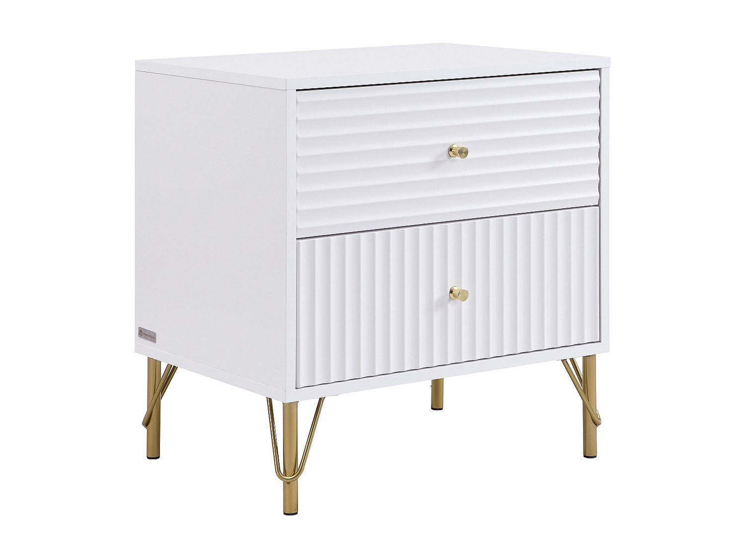 NACHTTISCH mit 2 Schubladen – Weiß – LOUREO - Weiß, Holz (55/58/40cm) - Vente-Unique