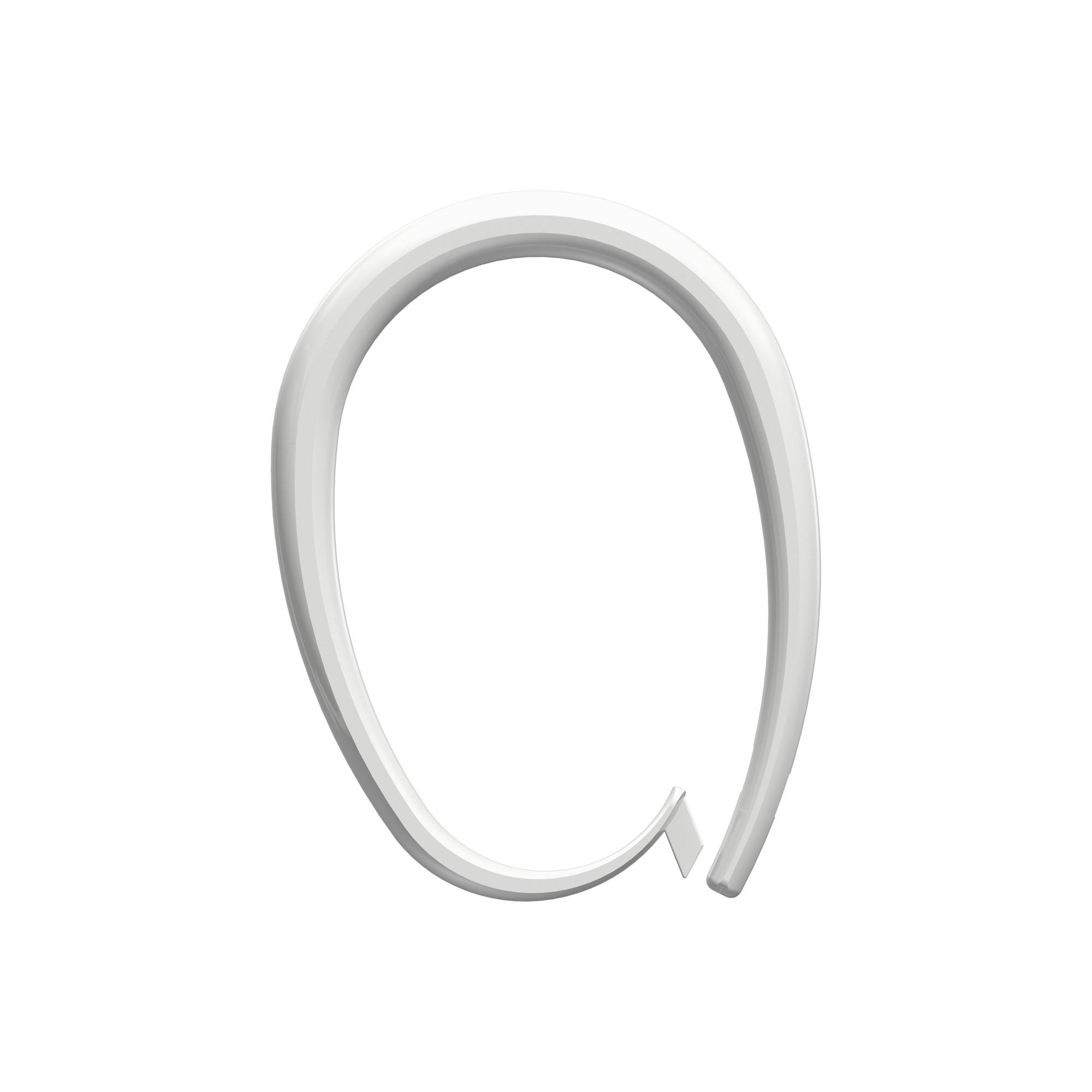 DUSCHVORHANGRINGE verschließbar 65/49 mm für Duschvorhangstange / Spannstange, Weiß, Packung 10 Stück - Weiß, Kunststoff (35cm) - INTERDECO