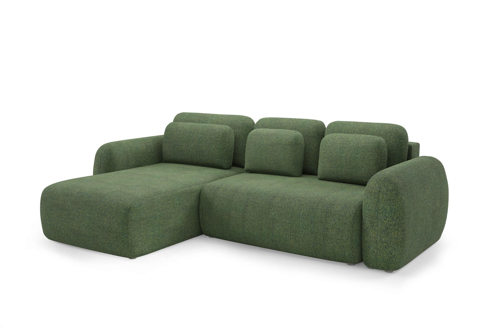 ECKSOFA Gaston Mit Schlaffunktion - Grün, Holzwerkstoff/Textil (304/190cm) - Fun Möbel