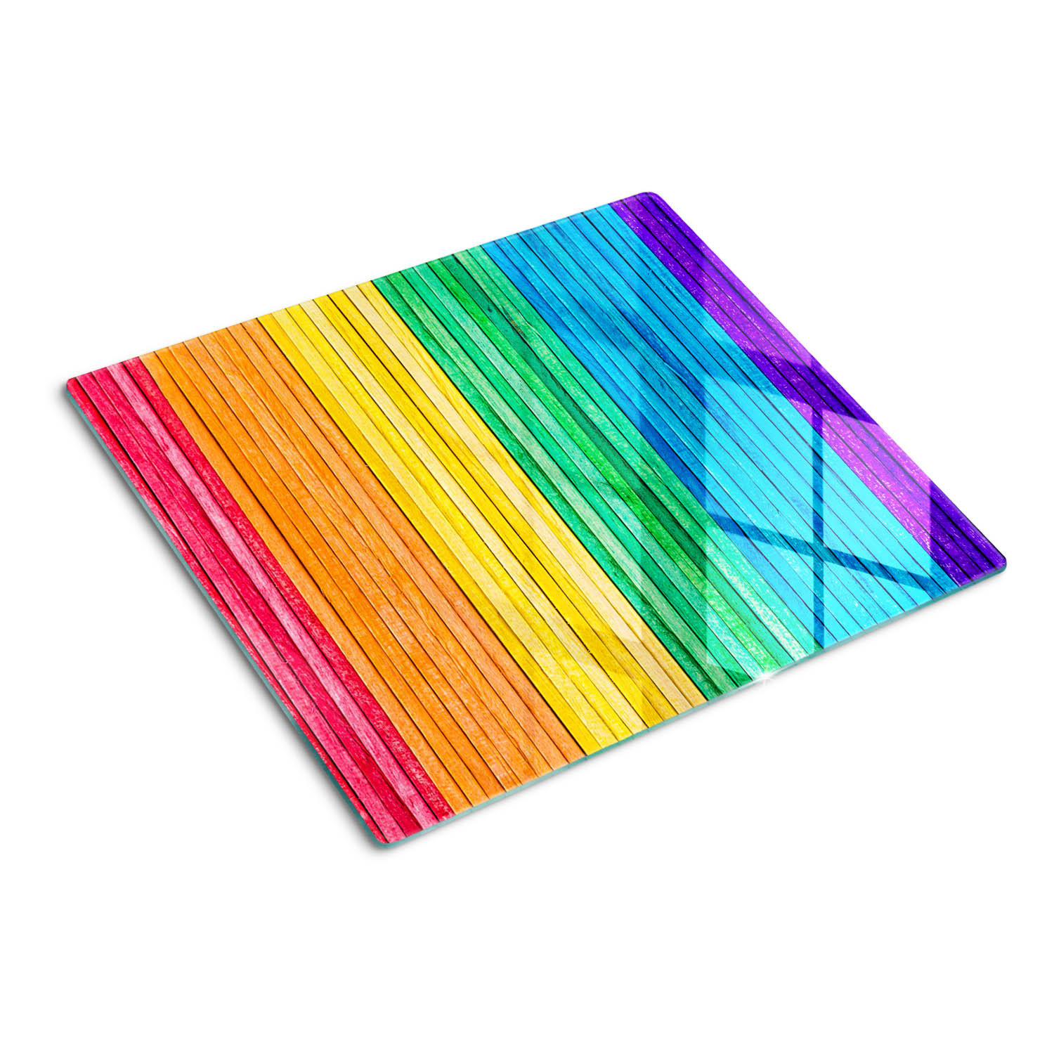 GLASPLATTE 60x52 cm Farbige Streifen - Multicolor, Glas (60/0.4/52cm) - TULUP